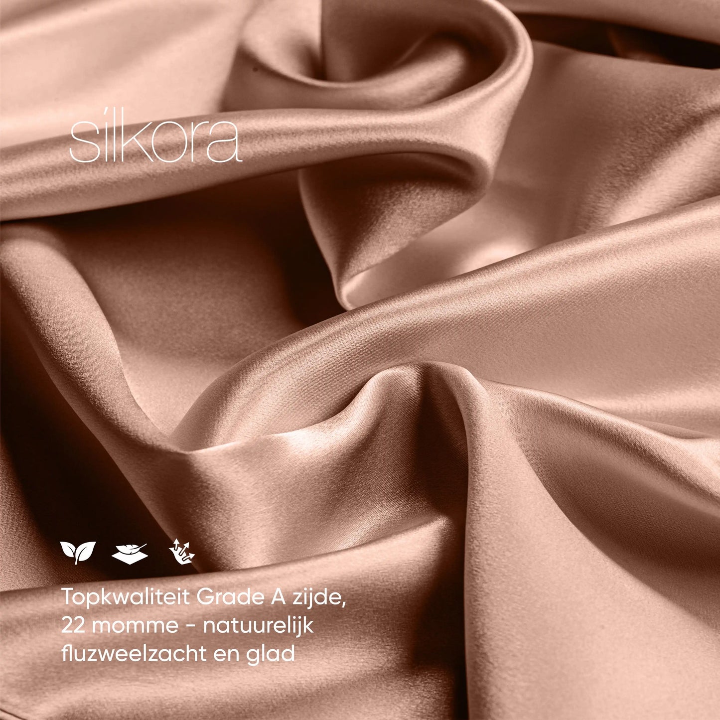Zijden Kussensloop Chocolate - Close-up