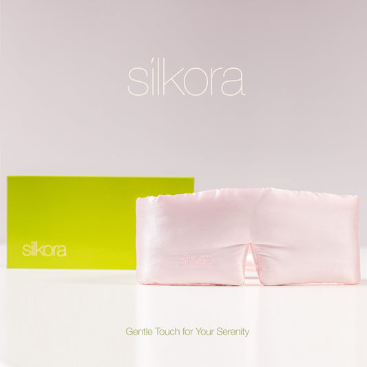 Silkora Premium Silk Deep Sleep Mask - 22 Momme 100% Mulberry Silk - Sleep Eye Mask for Men & Women - Lotus Pink