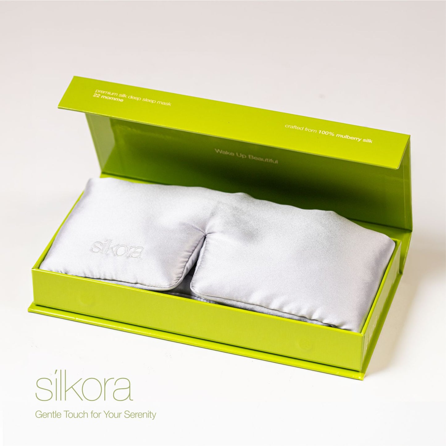 Premium Silk Deep Sleep Mask - Silver Grey